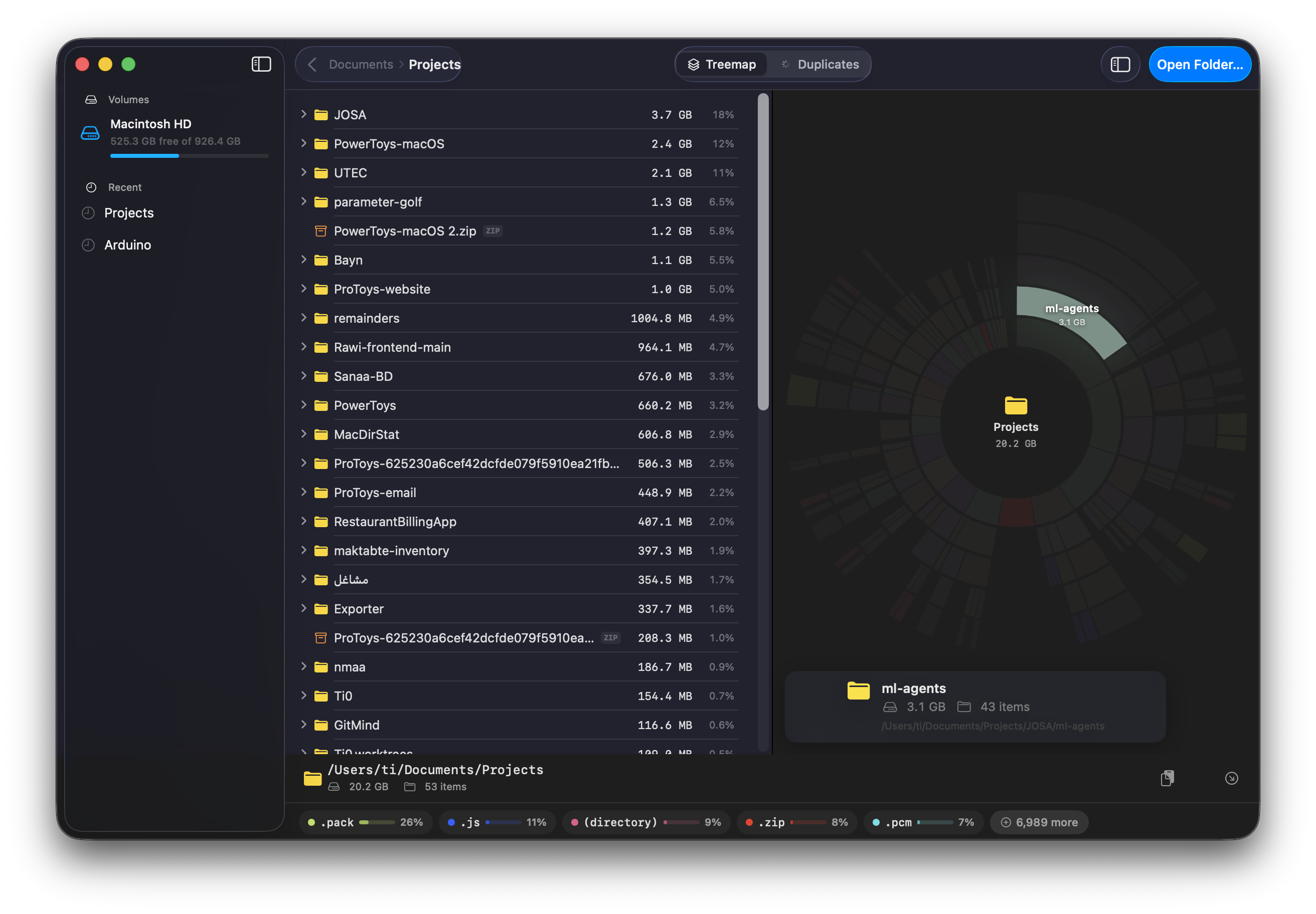 File types breakdown
